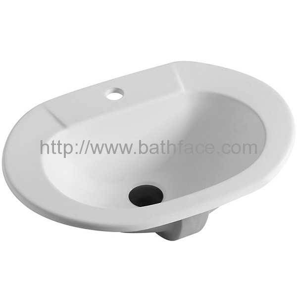 Ceramic Over Mount Bathroom Sink