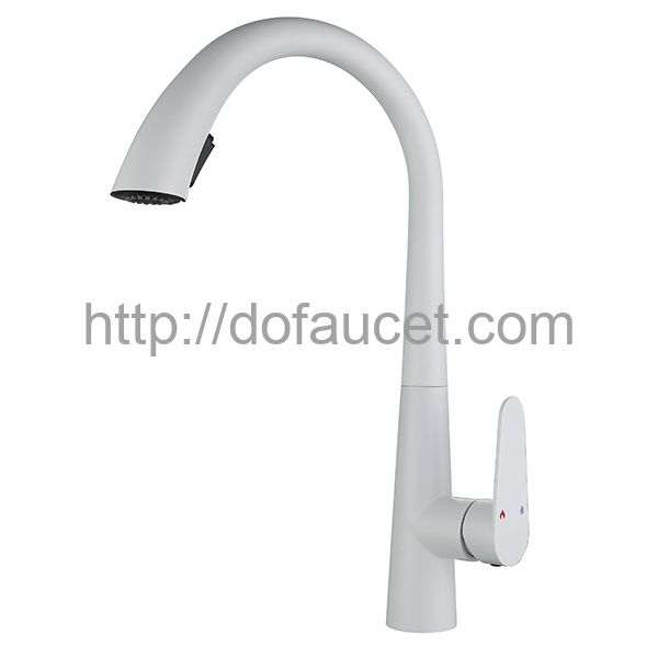 Swan Spout White Kitchen Faucet