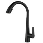 Swan Spout Black Kitchen Faucet