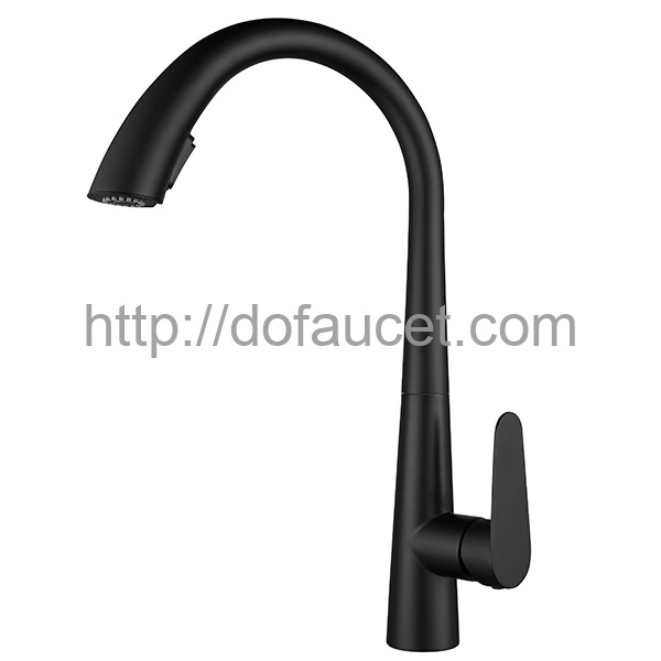 Swan Spout Black Kitchen Faucet