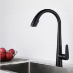 Swan Spout Black Kitchen Faucet