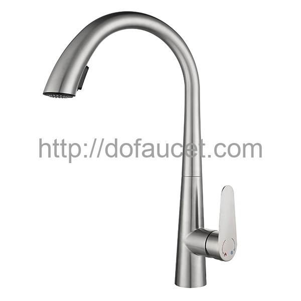Swan Spout Brushed Kitchen Faucet