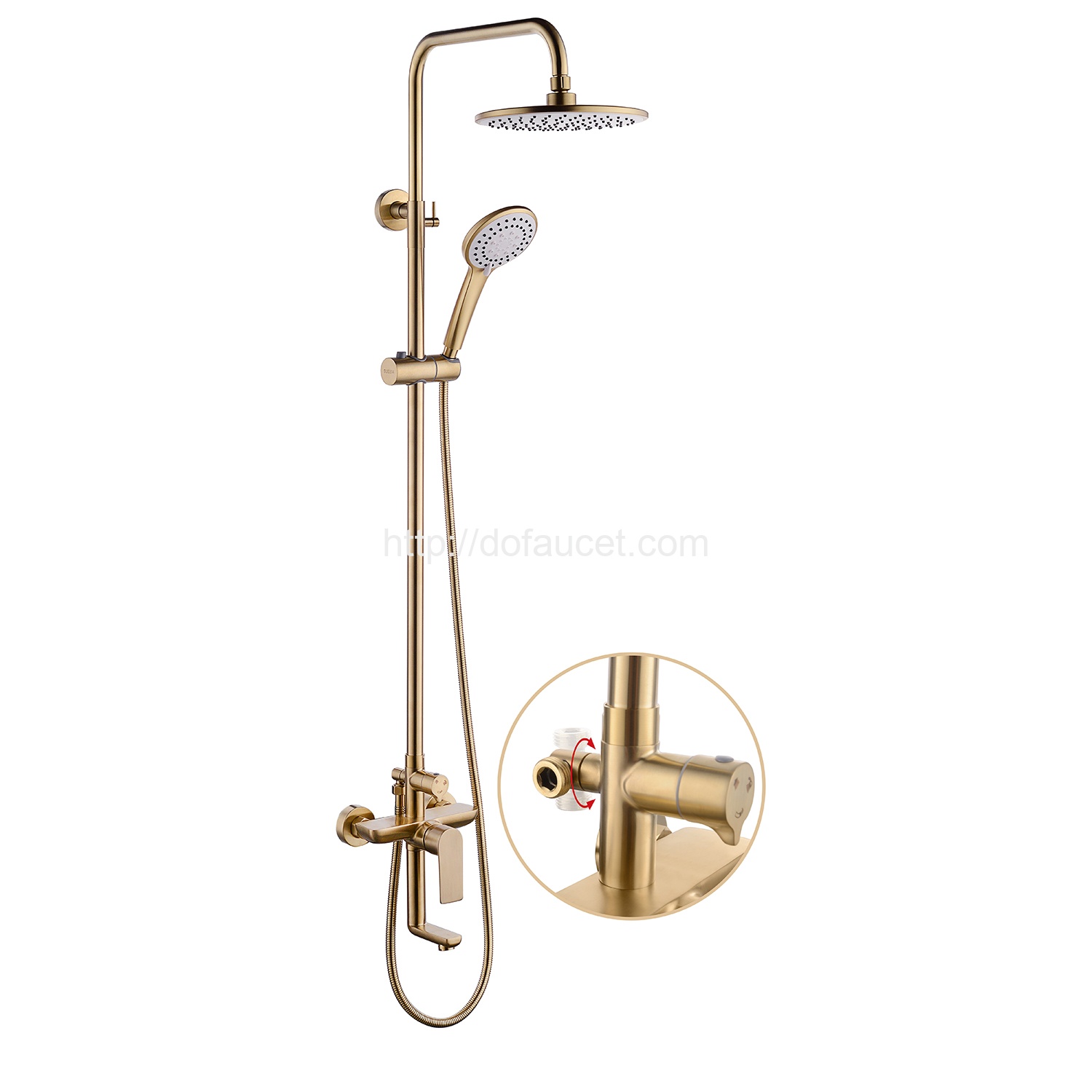 Gold Brushed Shower Column