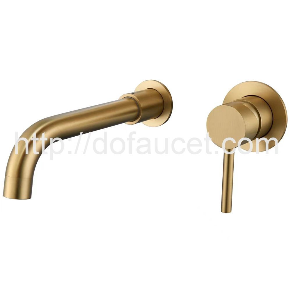 Gold Finish In-wall Basin Faucet