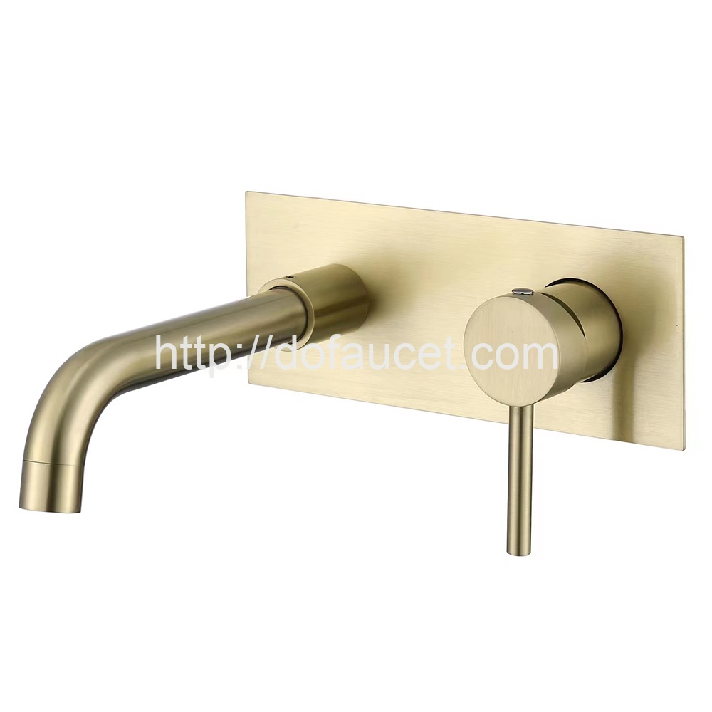 Gold Finish In-wall Basin Mixer